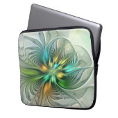 Farbenfrohe Fantasie Moderne Abstrakte Blume Frakt Laptopschutzhülle (Vorderseite Links)