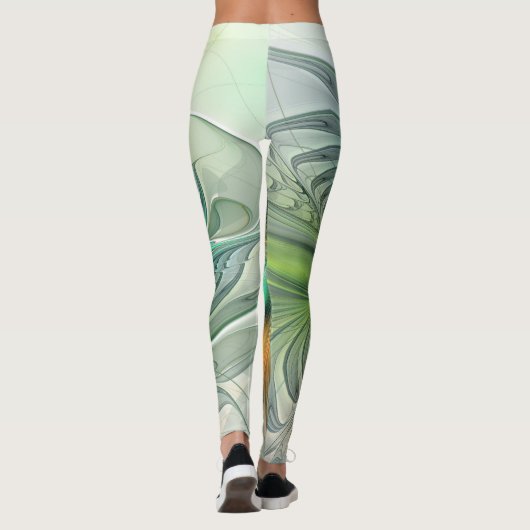 Farbenfrohe Fantasie Moderne Abstrakte Blume Frakt Leggings (Rückseite)