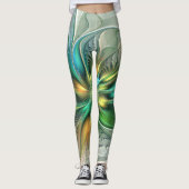 Farbenfrohe Fantasie Moderne Abstrakte Blume Frakt Leggings (Vorderseite)