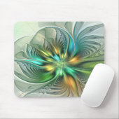 Farbenfrohe Fantasie Moderne Abstrakte Blume Frakt Mousepad (Mit Mouse)