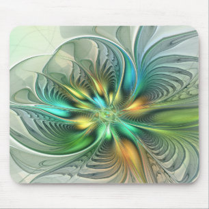 Farbenfrohe Fantasie Moderne Abstrakte Blume Frakt Mousepad