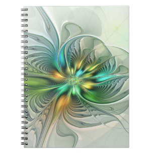 Farbenfrohe Fantasie Moderne Abstrakte Blume Frakt Notizblock