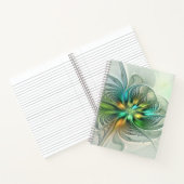 Farbenfrohe Fantasie Moderne Abstrakte Blume Frakt Notizblock (Innenseite)