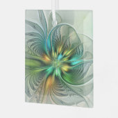 Farbenfrohe Fantasie Moderne Abstrakte Blume Frakt Ornament Aus Glas (Vorderseite links)