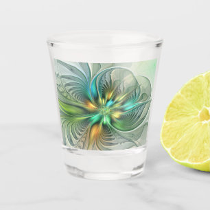 Farbenfrohe Fantasie Moderne Abstrakte Blume Frakt Schnapsglas