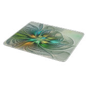 Farbenfrohe Fantasie Moderne Abstrakte Blume Frakt Schneidebrett (Ecke)