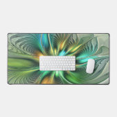 Farbenfrohe Fantasie Moderne Abstrakte Blume Frakt Schreibtischunterlage (Tastatur & Maus)