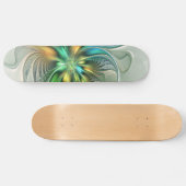 Farbenfrohe Fantasie Moderne Abstrakte Blume Frakt Skateboard (Horizontal)