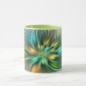 Farbenfrohe Fantasie Moderne Abstrakte Blume Frakt Tasse (Zentrum)