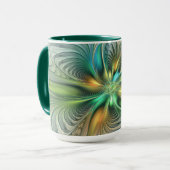 Farbenfrohe Fantasie Moderne Abstrakte Blume Frakt Tasse (Vorderseite Links)