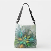 Farbenfrohe Fantasie Moderne Abstrakte Blume Frakt Tragetaschen Mit Langen Trägern (Vorderseite)