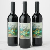Farbenfrohe Fantasie Moderne Abstrakte Blume Frakt Weinetikett (Flaschen)