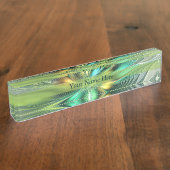 Farbenfrohe Fantasie Moderne Abstrakte Blume Namensplakette (Seite)