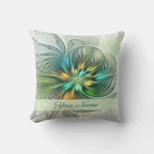 Farbenfrohe Fantasie Moderne Abstrakte Kunst Blume Kissen