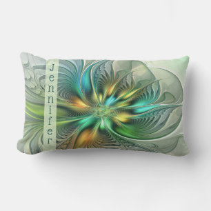 Farbenfrohe Fantasie Moderne Abstrakte Kunst Blume Lendenkissen