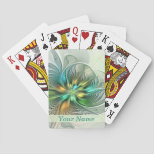 Farbenfrohe Fantasie Moderne Abstrakte Kunst Blume Spielkarten