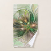 Farbenfrohe Fantasie Modernes Abstraktes Fraktal B Badhandtuch Set (Handtuch)