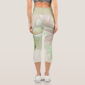 Farbenfrohe Fantasie Modernes Abstraktes Fraktal B Capri Leggings (Rückseite)