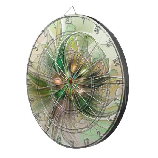 Farbenfrohe Fantasie Modernes Abstraktes Fraktal B Dartscheibe (Vorderseite rechts)