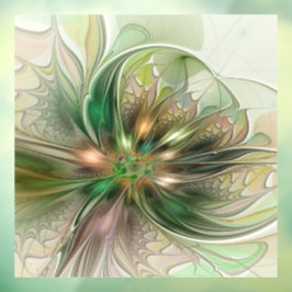 Farbenfrohe Fantasie Modernes Abstraktes Fraktal B Fensteraufkleber