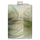 Farbenfrohe Fantasie Modernes Abstraktes Fraktal B Flachmann (Rückseite)