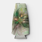 Farbenfrohe Fantasie Modernes Abstraktes Fraktal B Flaschenkühler (Vorderseite)