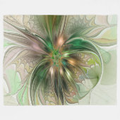 Farbenfrohe Fantasie Modernes Abstraktes Fraktal B Fleecedecke (Vorderseite (Horizontal))