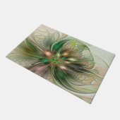 Farbenfrohe Fantasie Modernes Abstraktes Fraktal B Fußmatte (Schrägansicht)