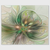 Farbenfrohe Fantasie Modernes Abstraktes Fraktal B Geschenkpapier (Flach)