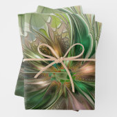 Farbenfrohe Fantasie Modernes Abstraktes Fraktal B Geschenkpapier Set (Beispiel)