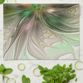 Farbenfrohe Fantasie Modernes Abstraktes Fraktal B Geschirrtuch (Gefaltet)