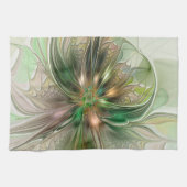 Farbenfrohe Fantasie Modernes Abstraktes Fraktal B Geschirrtuch (Horizontal)