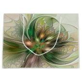 Farbenfrohe Fantasie Modernes Abstraktes Fraktal B Große Geschenktüte (Vorderseite)