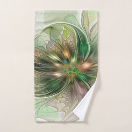 Farbenfrohe Fantasie Modernes Abstraktes Fraktal B Handtuch