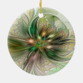 Farbenfrohe Fantasie Modernes Abstraktes Fraktal B Keramik Ornament (Hinten)