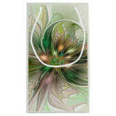 Farbenfrohe Fantasie Modernes Abstraktes Fraktal B Kleine Geschenktüte (Rückseite)