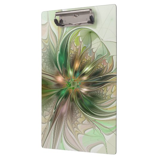 Farbenfrohe Fantasie Modernes Abstraktes Fraktal B Klemmbrett (Links)