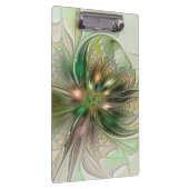 Farbenfrohe Fantasie Modernes Abstraktes Fraktal B Klemmbrett (Rechts)