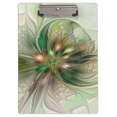 Farbenfrohe Fantasie Modernes Abstraktes Fraktal B Klemmbrett (Vorderseite)