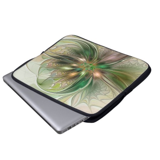 Farbenfrohe Fantasie Modernes Abstraktes Fraktal B Laptopschutzhülle (Vorne Knopf)