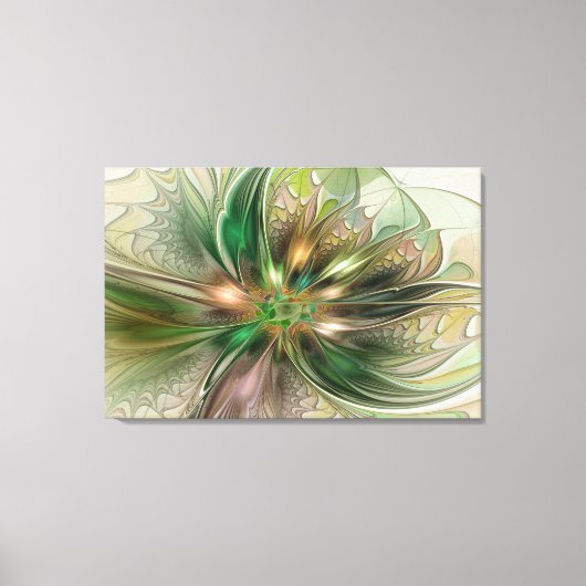 Farbenfrohe Fantasie Modernes Abstraktes Fraktal B Leinwanddruck (Vorderseite)