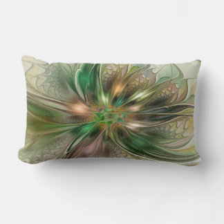 Farbenfrohe Fantasie Modernes Abstraktes Fraktal B Lendenkissen