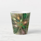 Farbenfrohe Fantasie Modernes Abstraktes Fraktal B Milchtasse (Vorderseite)