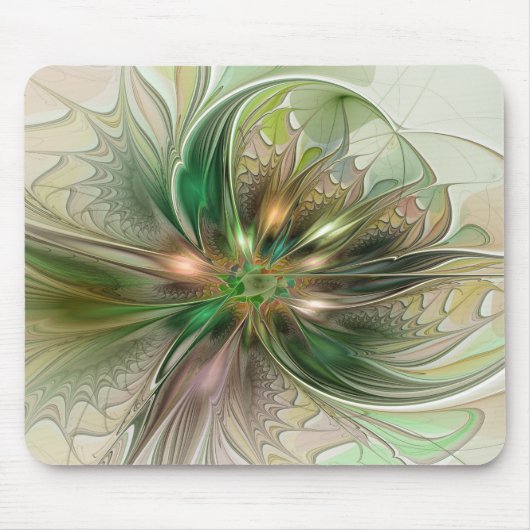 Farbenfrohe Fantasie Modernes Abstraktes Fraktal B Mousepad (Vorne)