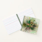 Farbenfrohe Fantasie Modernes Abstraktes Fraktal B Notizblock (Innenseite)