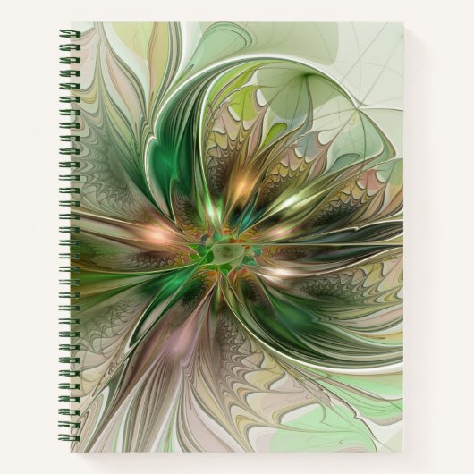 Farbenfrohe Fantasie Modernes Abstraktes Fraktal B Notizblock (Vorderseite)