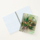 Farbenfrohe Fantasie Modernes Abstraktes Fraktal B Notizblock (Innenseite)