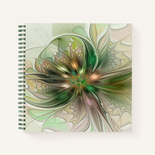 Farbenfrohe Fantasie Modernes Abstraktes Fraktal B Notizblock (Vorderseite)