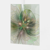 Farbenfrohe Fantasie Modernes Abstraktes Fraktal B Ornament Aus Glas (Vorderseite links)