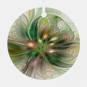 Farbenfrohe Fantasie Modernes Abstraktes Fraktal B Ornament Aus Metall (Rückseite)